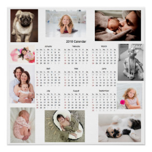 Personalisiertes Familien-Foto-Kalender-Plakat Poster