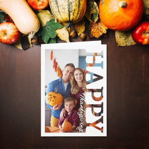 Personalisiertes Familien-Kinder-Foto Frohes Ernte Karte