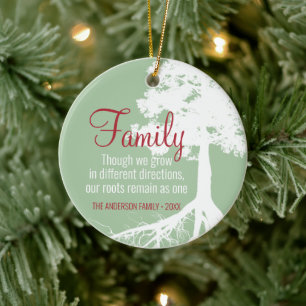 Personalisiertes Familien-Stammbaum-Foto Keramik Ornament