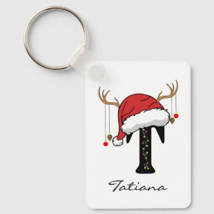 Personalisiertes Familien-Weihnachts-Monogramm-Sch Schlüsselanhänger