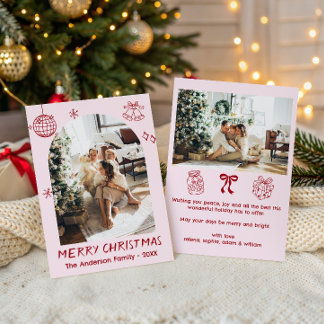 Personalisiertes Familien-Weihnachtsfoto Feiertagskarte