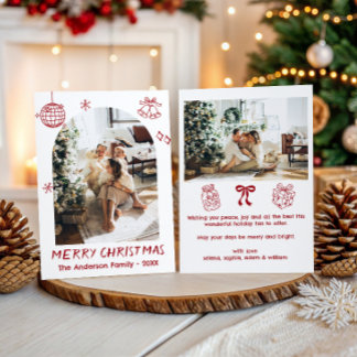 Personalisiertes Familien-Weihnachtsfoto Feiertagskarte