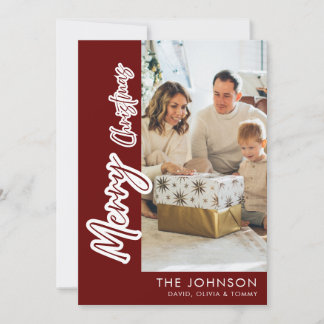 Personalisiertes Familien-Weihnachtsfoto | Modern Feiertagskarte