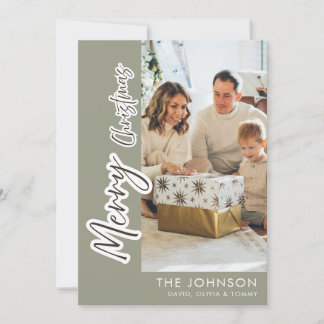 Personalisiertes Familien-Weihnachtsfoto | Moderne Feiertagskarte