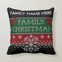 Personalisiertes Familien-Weihnachtshässliche Kissen
