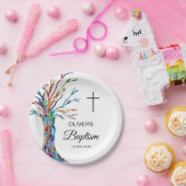 Personalisiertes Familienbaum Taufe Christening Pappteller (Party)