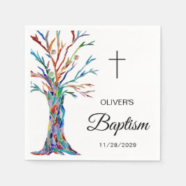 Personalisiertes Familienbaum Taufe Christening Serviette