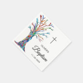 Personalisiertes Familienbaum Taufe Christening Serviette (Ecke)