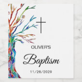 Personalisiertes Familienbaum Taufe Christening Weinetikett (Einzelnes Label)