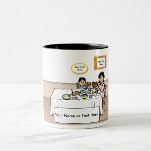 Personalisiertes Familienessen, Single Mama, 1 Car Zweifarbige Tasse