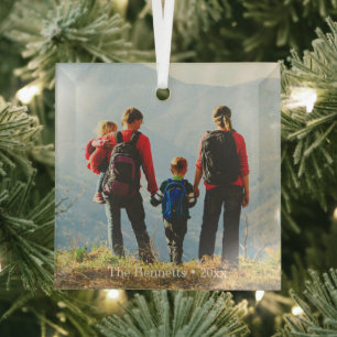 Personalisiertes Familienfoto-Andenken-Ornament Ornament Aus Glas