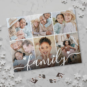Personalisiertes Familienfoto-Collage Puzzle