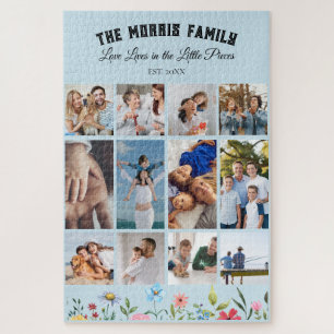 Personalisiertes Familienfoto-Collage-Puzzle Puzzle