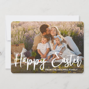 Personalisiertes Familienfoto Frohe Ostern Feiertagskarte