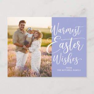 Personalisiertes Familienfoto Frohe Ostern Violett Postkarte