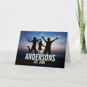 Personalisiertes Familienfoto mit Familienname Karte