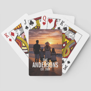 Personalisiertes Familienfoto mit Familienname Spielkarten