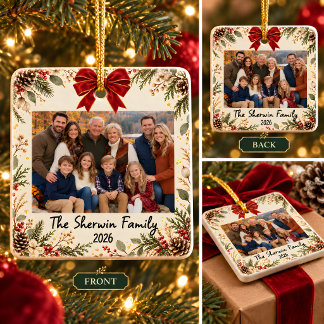 Personalisiertes Familienfoto Quadratische Keramik Keramikornament