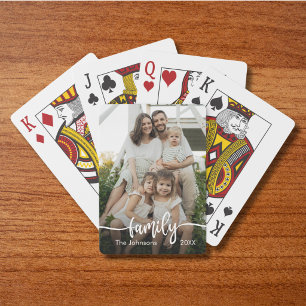 Personalisiertes Familienfoto-Skript Spielkarten