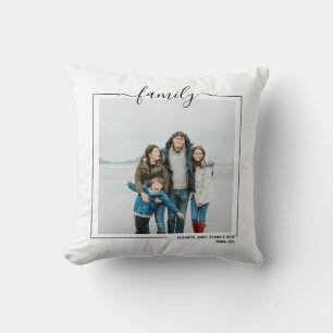 Personalisiertes Familienfoto und Text Kissen