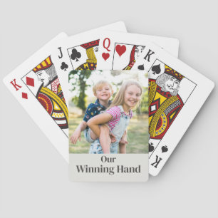 Personalisiertes Familienfoto Unsere Gewinnkarte b Spielkarten