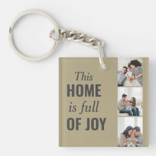 Personalisiertes Familienfoto voller Freude zum Va Schlüsselanhänger