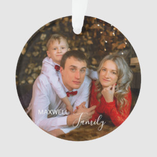 Personalisiertes Familienfoto-Weihnachtsacryl-Orna Ornament