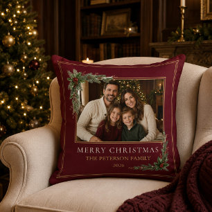 Personalisiertes Familienfoto-Weihnachtskissen Kissen