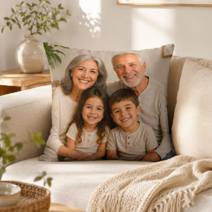 Personalisiertes Familienfoto-Wurfkissen für Große Kissen
