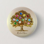 Personalisiertes Familiengeschenk mit Geburtsstein Button (Vorderseite)