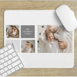 Personalisiertes Familiengeschenk Mousepad<br><div class="desc">Mit unserem exquisiten Foto zum Thema Grau-Trendy Collage, dem ultimativen Familiengeschenk, das hochgeschätzte Erinnerungen in personalisierter und stilvoller Weise erobert. Diese sorgfältig gestaltete Collage zeigt die schönen Momente und Bindungen, die in Ihrer Familie geteilt werden, und macht sie zu einem wirklich besonderen und herzlichen Geschenk. Mit seinem schlichten grauen Design...</div>