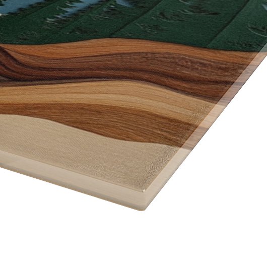 Personalisiertes Familienglas aus dem Bergwald Schneidebrett (Ecke)