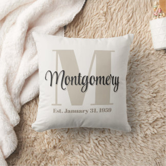 Personalisiertes Familienname Initial Geschenkidee Kissen