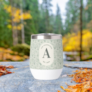 Personalisiertes Familienname-Monogramm Sagegrün D