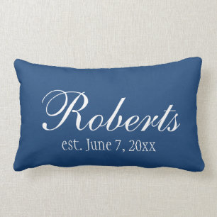 Personalisiertes Familienname Navy Blau Wurf Kisse Lendenkissen