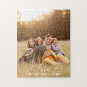 Personalisiertes Familiennamen-Foto-Andenken Puzzle