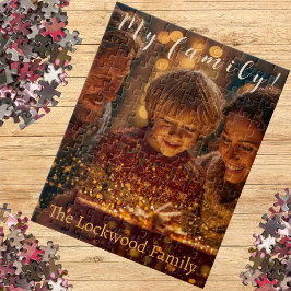 Personalisiertes Familiennamens-Foto-Andenken Puzzle