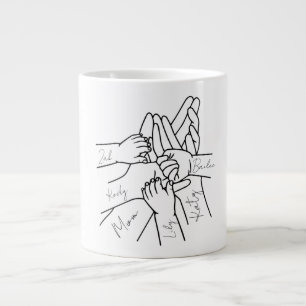 Personalisiertes Familiennamensdesign in Linienkun Jumbo-Tasse
