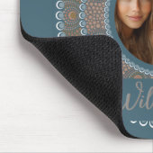 Personalisiertes Familienportrait Aquamarin und Go Mousepad (Ecke)