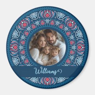 Personalisiertes Familienportrait Blue Festival Ma Magnet