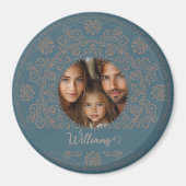 Personalisiertes Familienportrait Gold Rokoko Mand Magnet (Vorne)