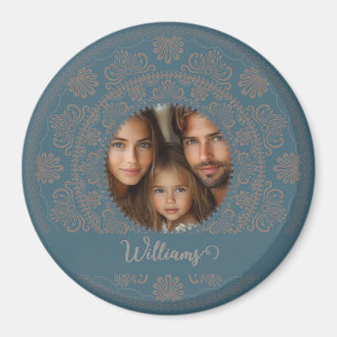 Personalisiertes Familienportrait Gold Rokoko Mand Magnet
