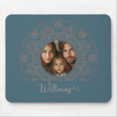 Personalisiertes Familienportrait Gold Rokoko Mand Mousepad (Vorne)