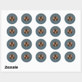 Personalisiertes Familienportrait Gold Rokoko Mand Runder Aufkleber (Blatt)