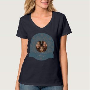 Personalisiertes Familienportrait Gold Rokoko Mand T-Shirt