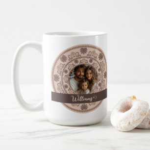 Personalisiertes Familienportrait Warme Neutrals M Kaffeetasse