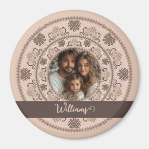 Personalisiertes Familienportrait Warme Neutrals M Magnet
