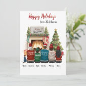 Personalisiertes Familienportrait Weihnachtskarte Einladung (Stehend Vorderseite)