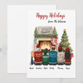 Personalisiertes Familienportrait Weihnachtskarte Einladung (Vorne/Hinten)