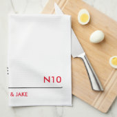 Personalisiertes Familienteetuch Geschirrtuch (Viertel Falte)